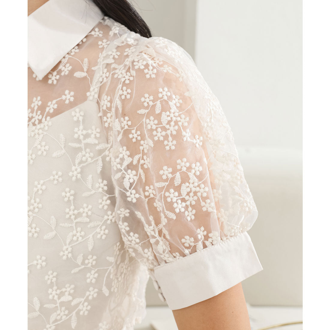 レースレディース Lace Ladies レース ブラウス× マーメイド キャミソール ワンピース セットアップ (アイボリー) アイボリー