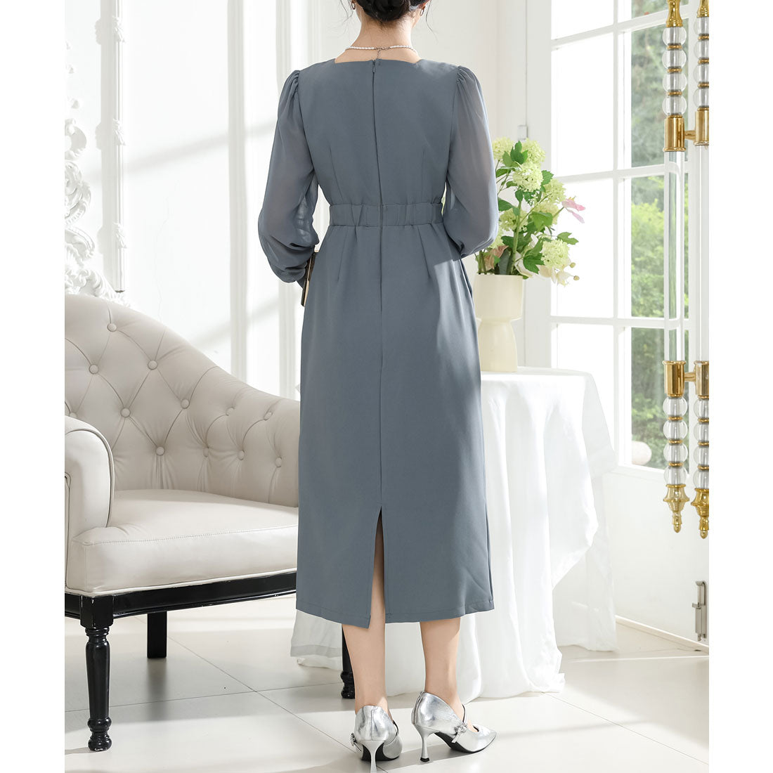 レースレディース Lace Ladies スクエア キーネック ハイウエスト タイト ワンピース