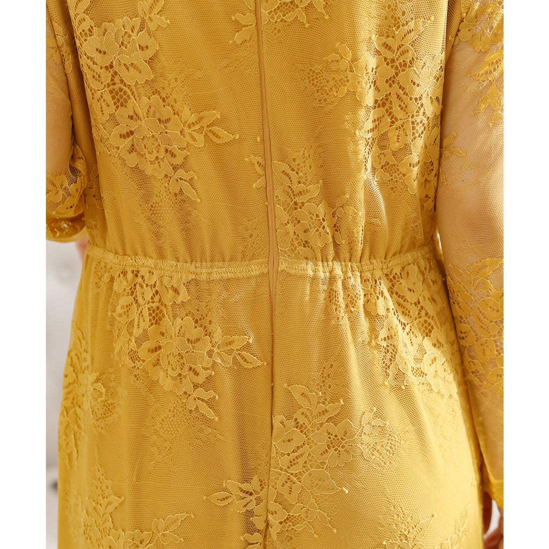 レースレディース Lace Ladies フラワー 総レース マーメイド ドレス ワンピース