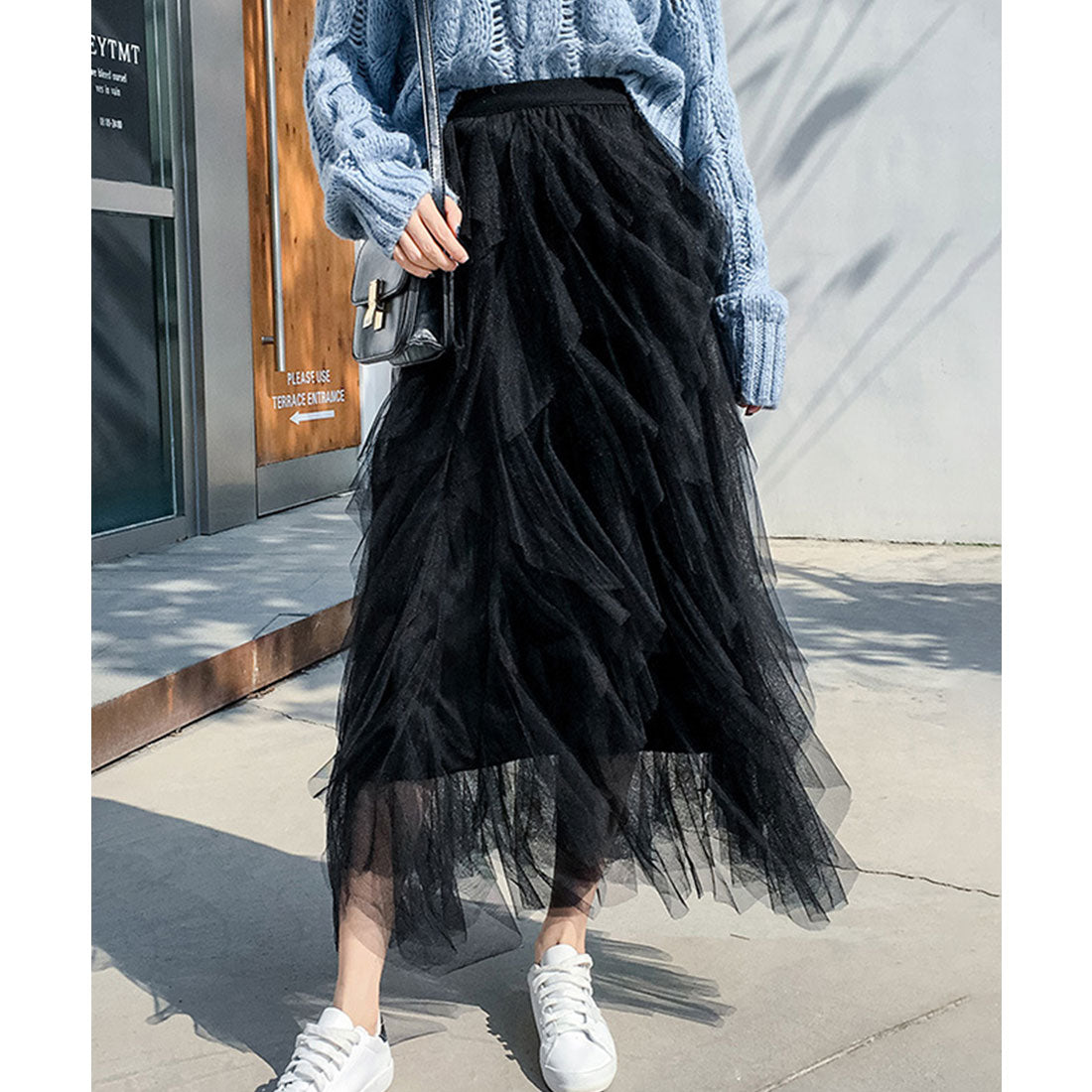 賽車女士 Lace Ladies 蕾絲 褶邊 中長裙 輕鬆 裙子