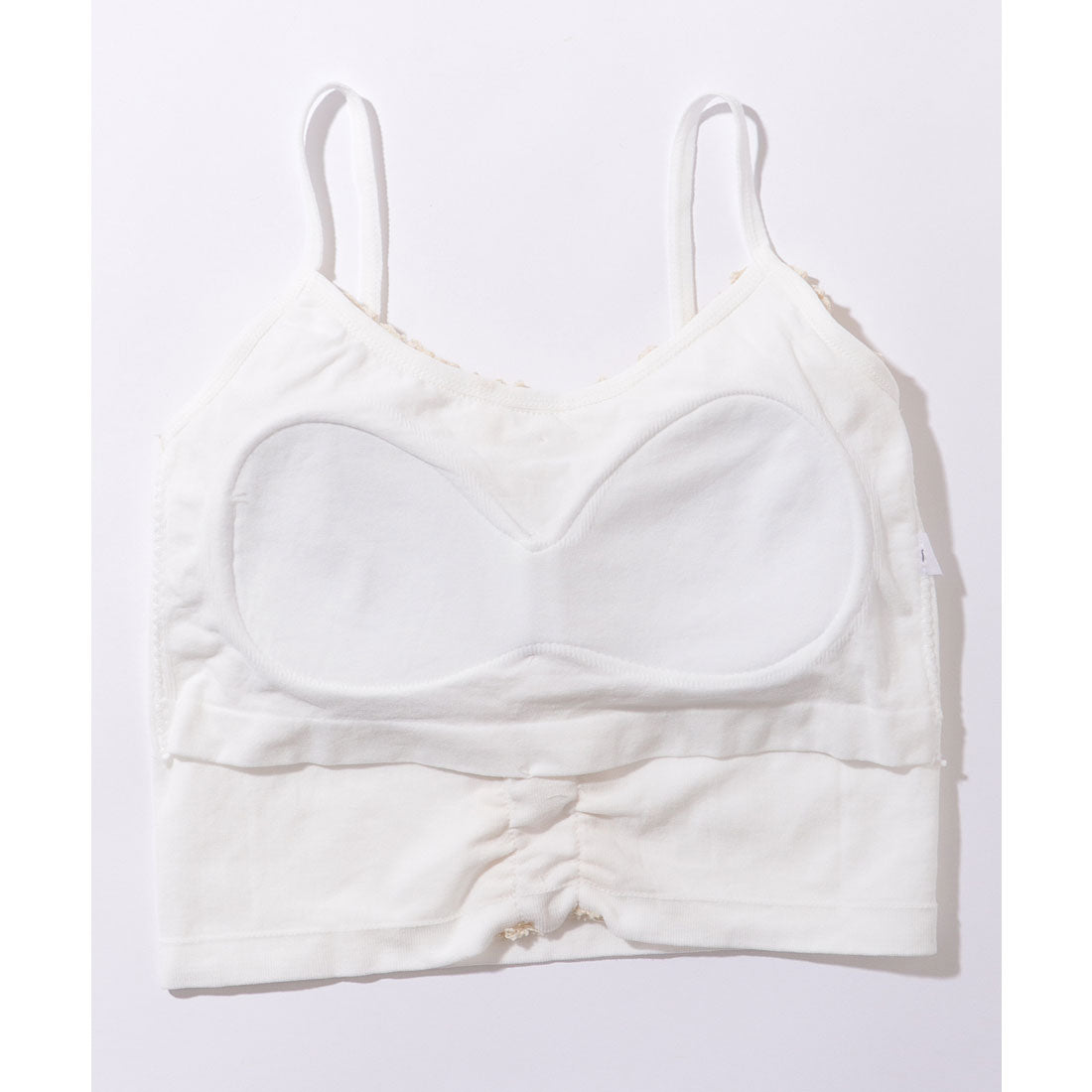 Lace Ladies Pearl Button Ruffle Camisole with Cups