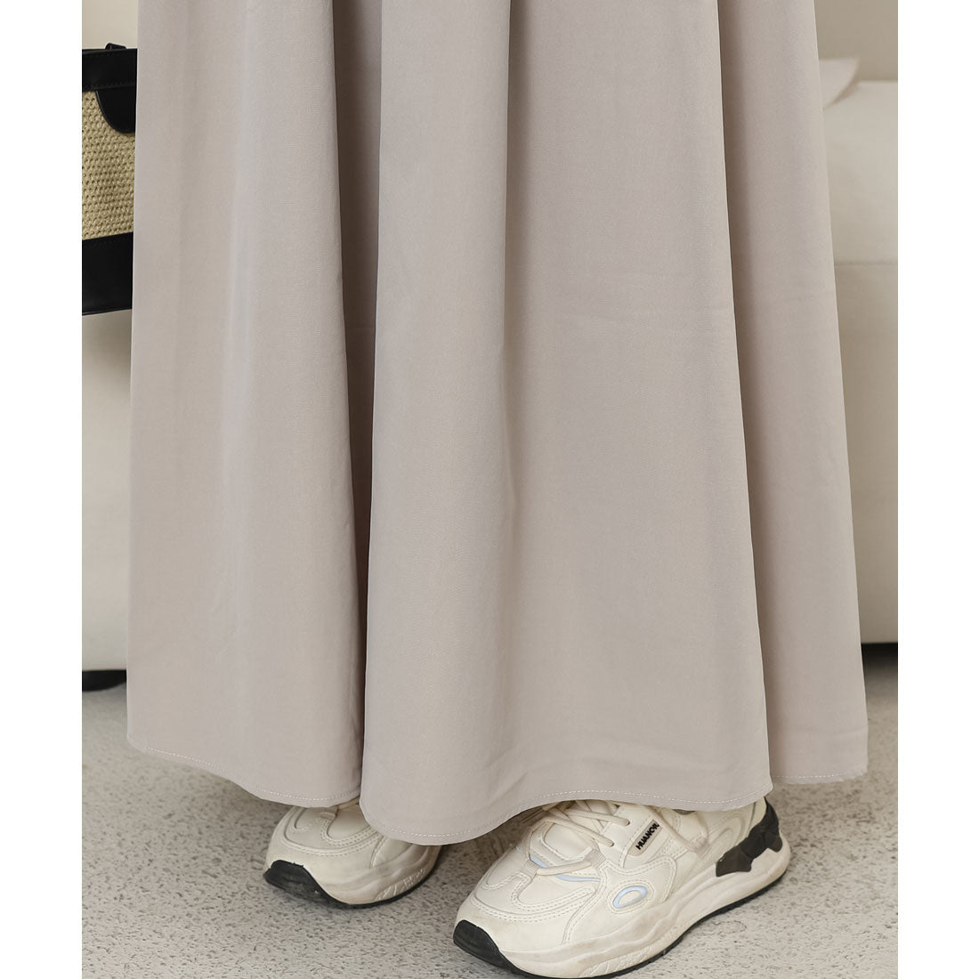 レースレディース Lace Ladies ラウンドネック 切り替え ギャザー ロング ワンピース