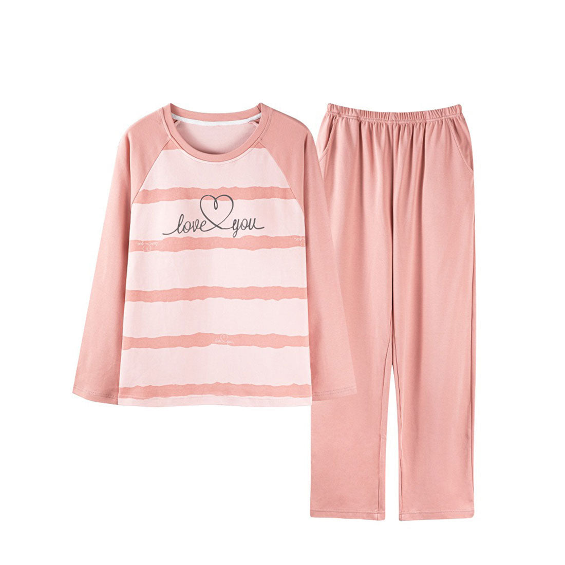 Lace Ladies Pajama Set with Bra Cups, Printed Pattern, Loungewear