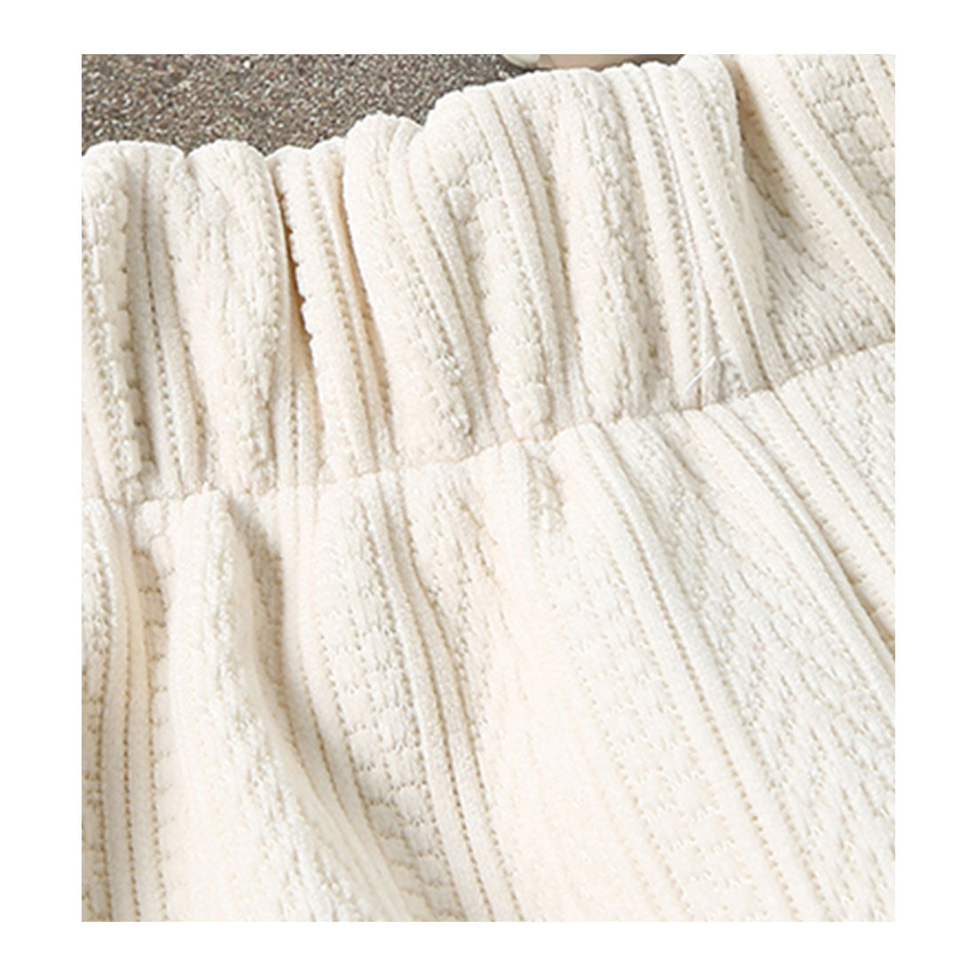 Race Ladies Lace Ladies Stripe Pattern Waist Easy Semi-Wide Fleece-Lined Pants