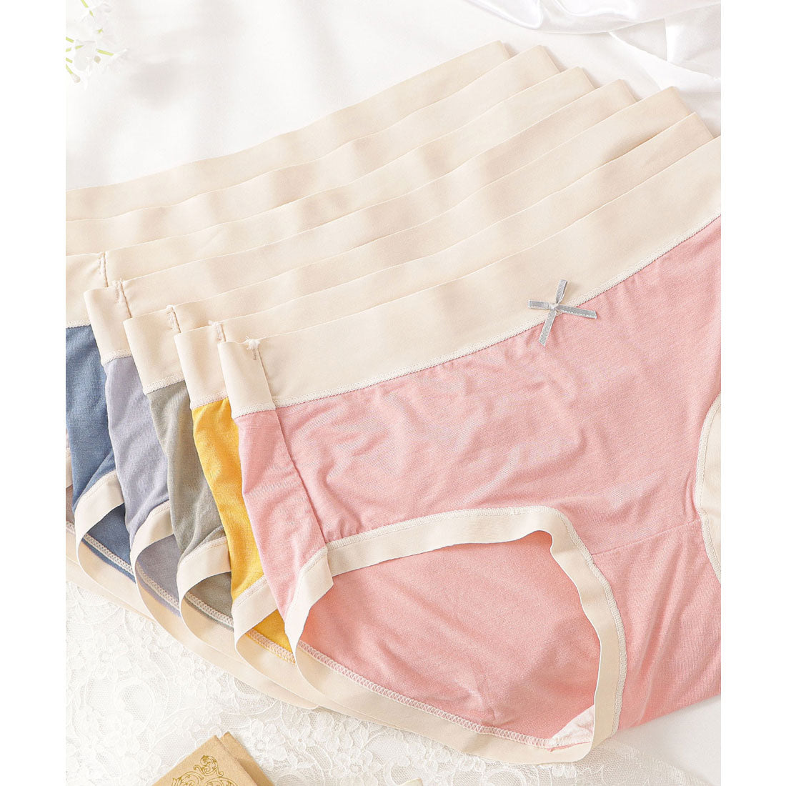 レースレディース Lace Ladies 7枚セット シームレスバイカラーノーマルショーツ【返品不可商品】