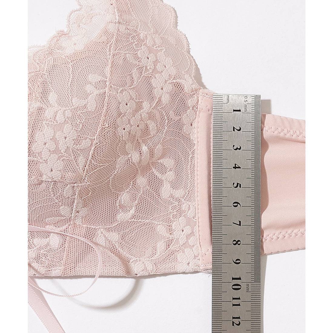 レースレディース Lace Ladies 【2点セット】スカラップ リボン レース ブラ&ショーツ セット【返品不可商品】 (ピンク) ピンク