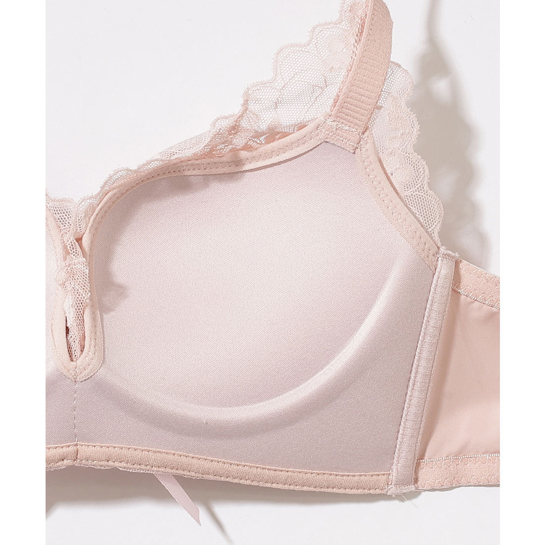 レースレディース Lace Ladies 【2点セット】スカラップ リボン レース ブラ&ショーツ セット【返品不可商品】 (ピンク) ピンク