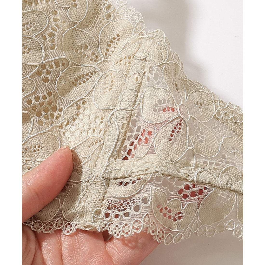 レースレディース Lace Ladies 【2点セット】ロマンチック フル レース ノンワイヤー ブラジャー&ショーツ【返品不可商品】 (ピンク) ピンク