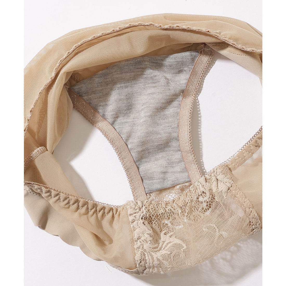 レースレディース Lace Ladies 【2点セット】クロスライン スカラップ レース ブラジャー&ショーツ【返品不可商品】 (ワインレッド) ワインレッド