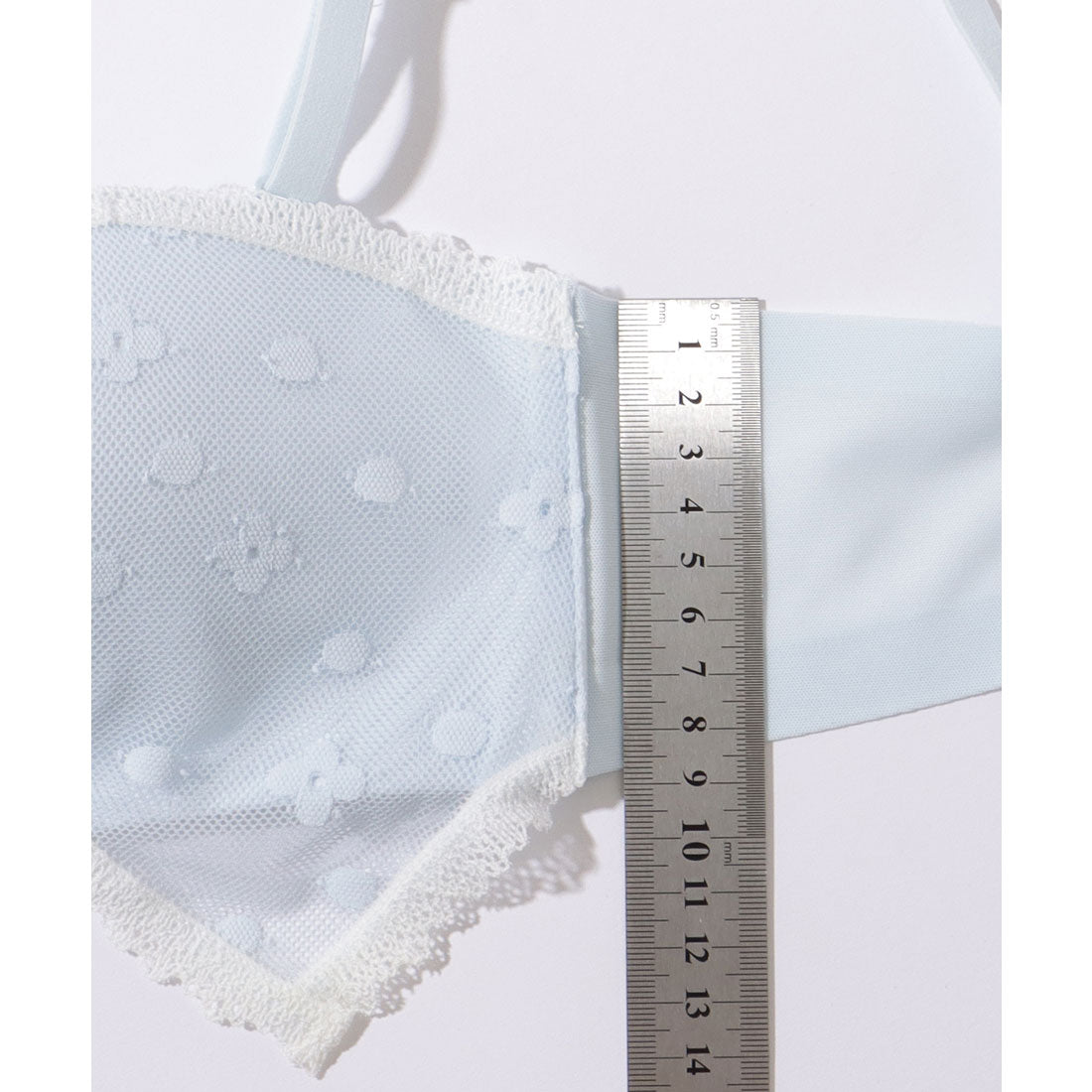 レースレディース Lace Ladies 【2点セット】リボンライク シアー レイヤード ブラ&ショーツ【返品不可商品】 (ブルー) ブルー