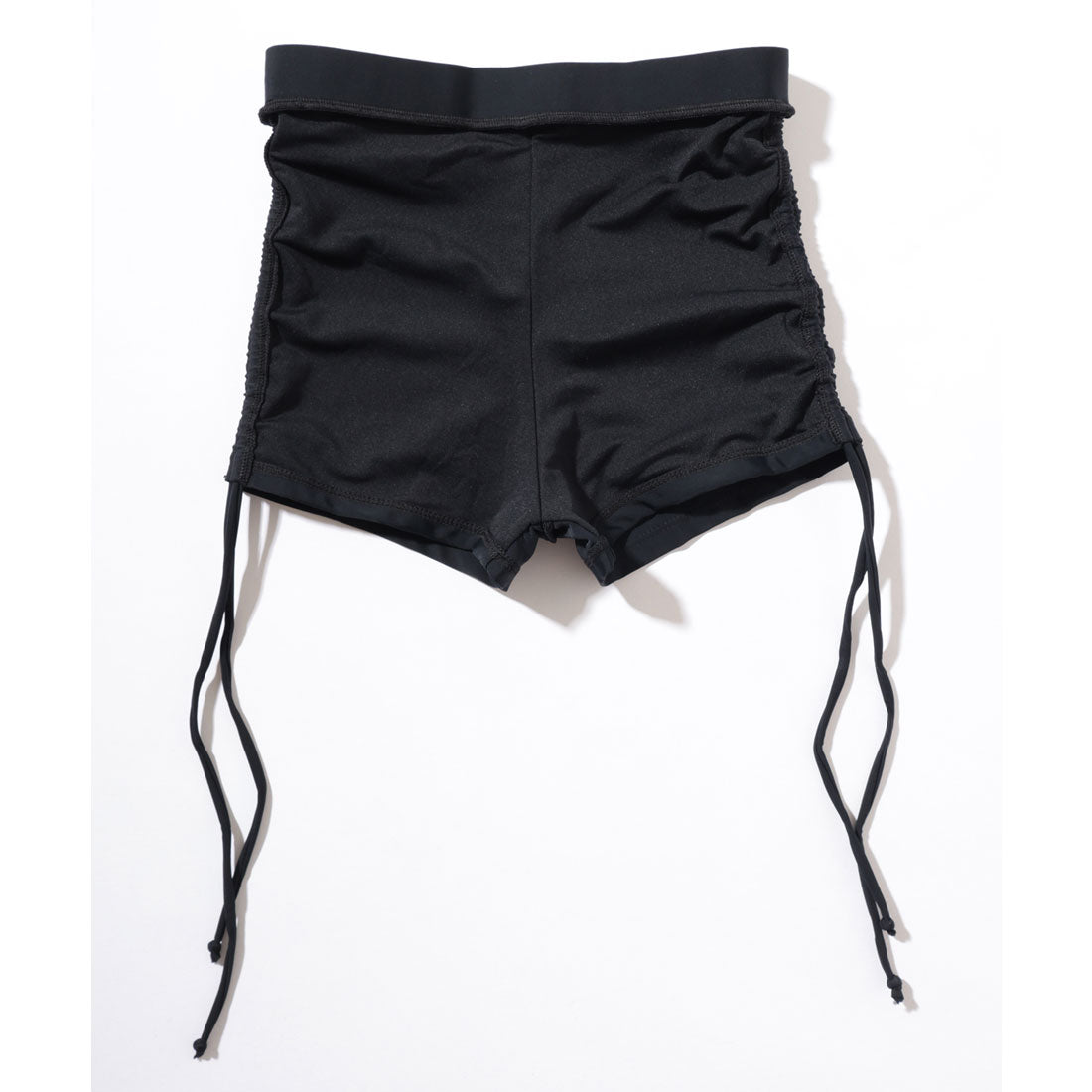 レースレディース Lace Ladies 【3点セット】ラッシュガード付き サイドシャーリング ビキニ 水着 (ブラック) ブラック