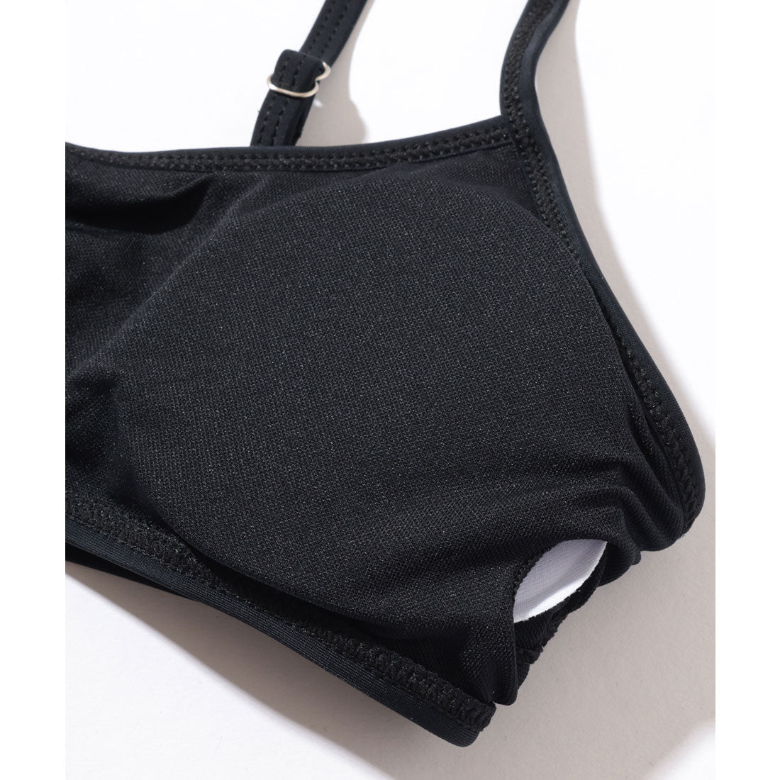 レースレディース Lace Ladies 【3点セット】ラッシュガード付き サイドシャーリング ビキニ 水着 (ブラック) ブラック