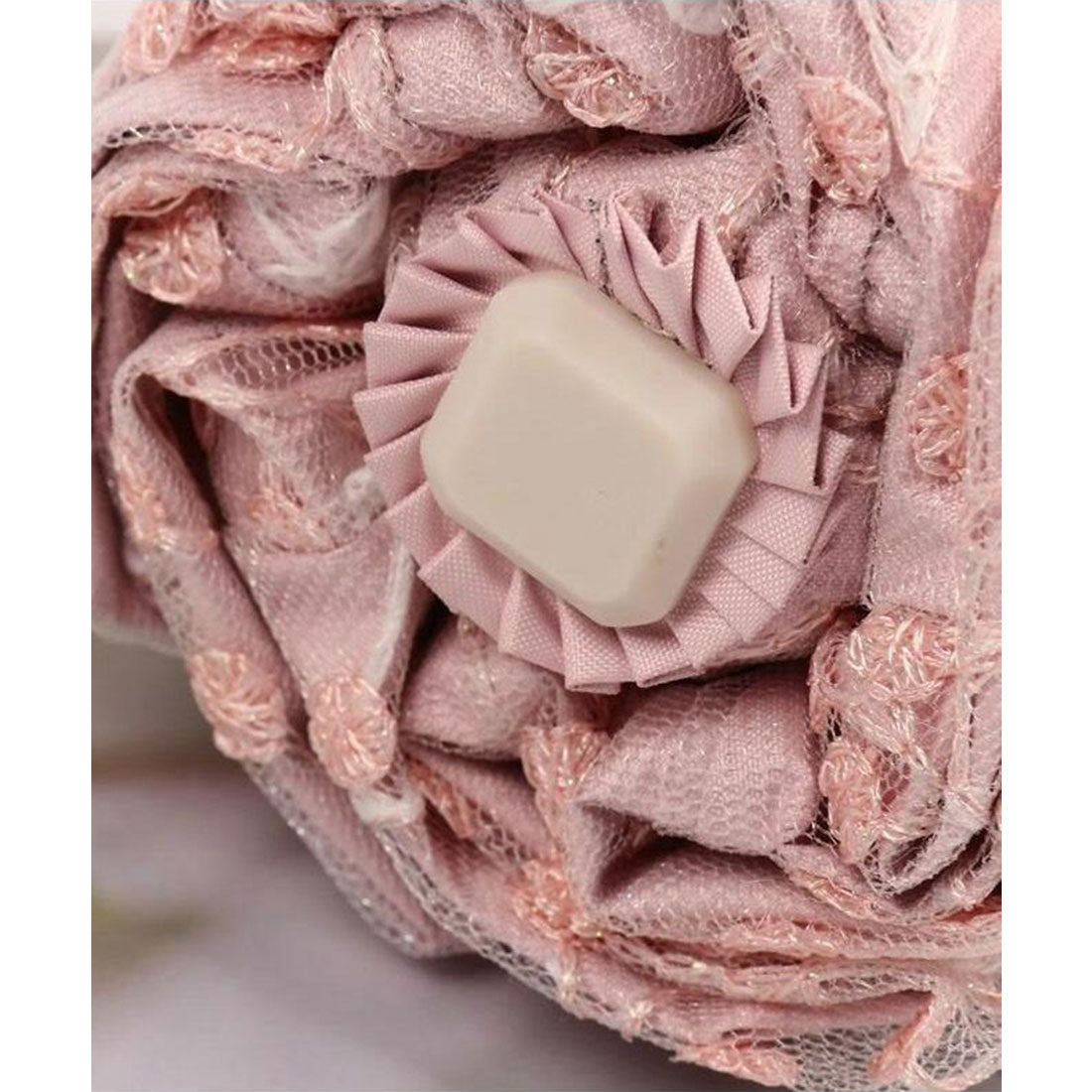 レースレディース Lace Ladies 晴雨兼用 小花柄 刺繍 レース レイヤード 折りたたみ傘 (ベージュ) ベージュ