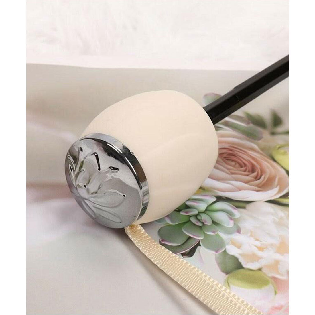 レースレディース Lace Ladies 晴雨兼用 小花柄 刺繍 レース レイヤード 折りたたみ傘 (ベージュ) ベージュ