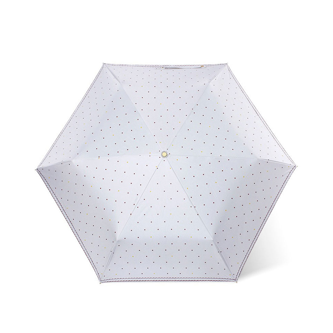 レースレディース Lace Ladies ダブル スカラップ ドット柄 三つ折り 折りたたみ傘 (ネイビー) ネイビー