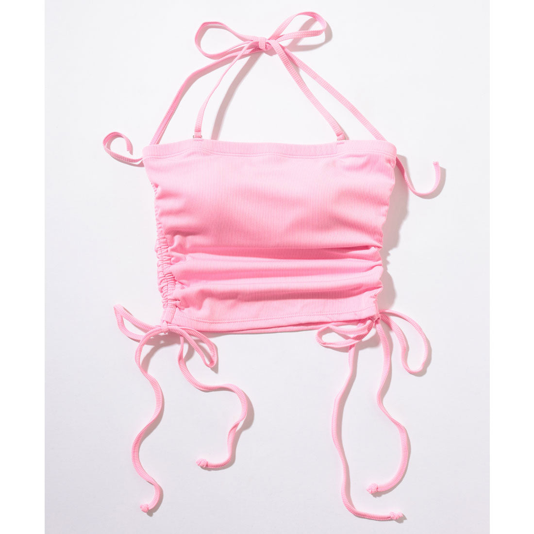 レースレディース Lace Ladies 【2点セット】2WAY ホルターネック サイドシャーリング ビキニ 水着 (ピンク) ピンク