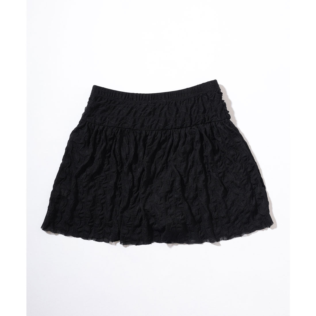 レースレディース Lace Ladies 【2点セット】フロントシャーリング シアー パフスリーブ セパレート 水着【返品不可商品】 (ブラック) ブラック