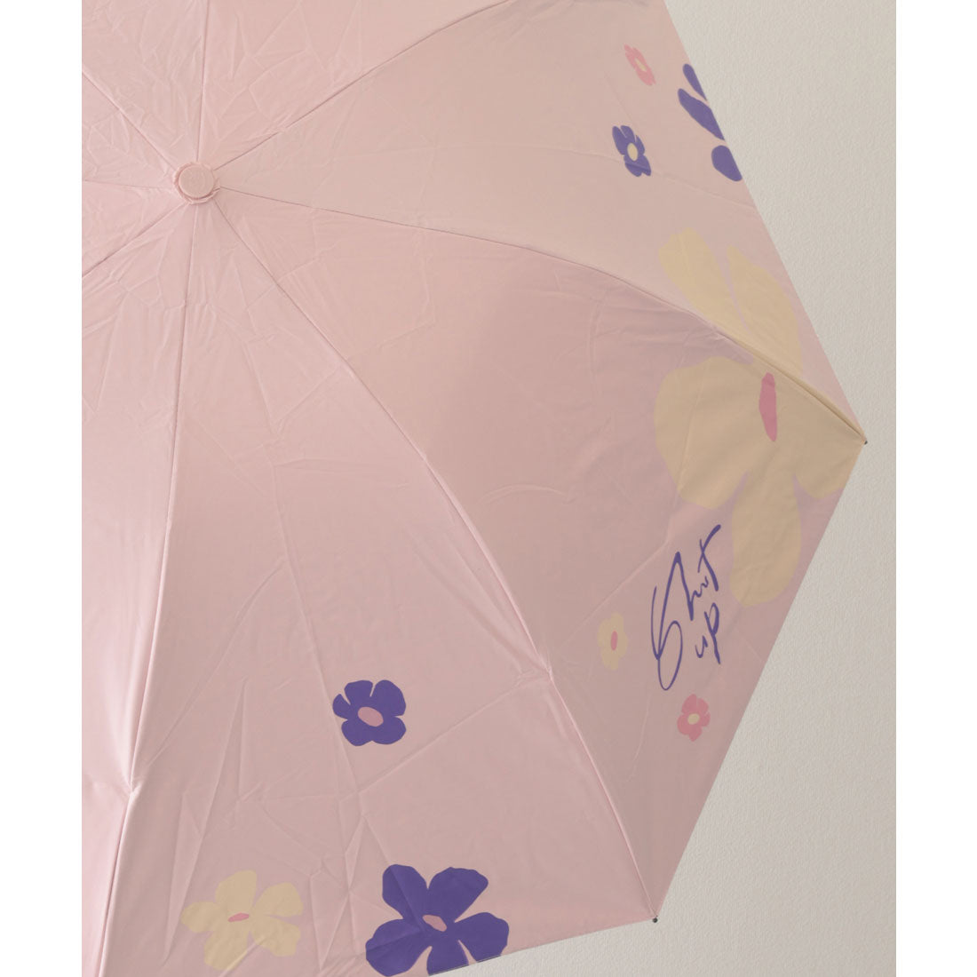 レースレディース Lace Ladies 晴雨兼用 配色 フラワー コンパクト 折りたたみ傘 (パープル) パープル