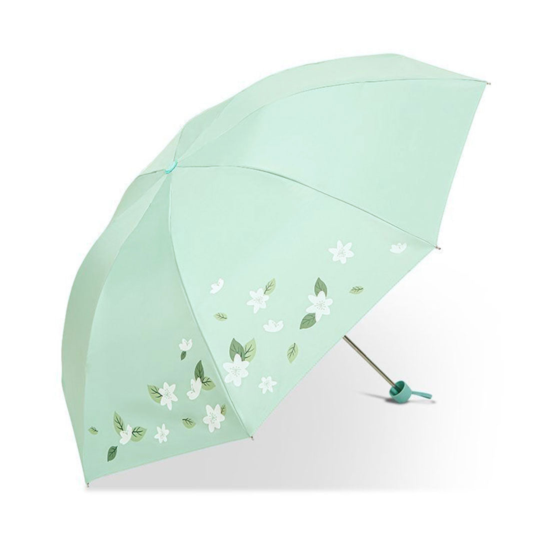 レースレディース Lace Ladies 晴雨兼用 ボタニカル柄 シルキー コンパクト 折りたたみ傘 (グリーン) グリーン