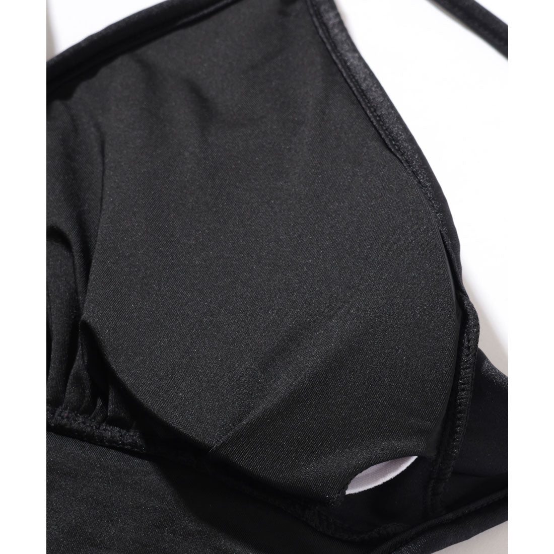 レースレディース Lace Ladies ラッフルフリル 深V フロントオープン キャミソール ワンピース 水着 (ブラック) ブラック