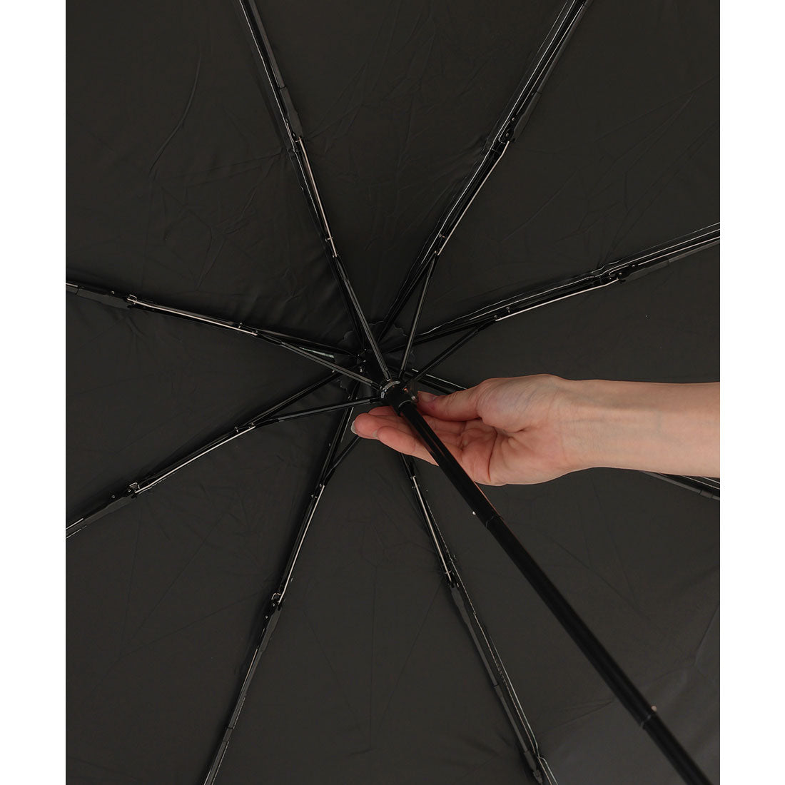 レースレディース Lace Ladies 晴雨兼用 ボタニカル柄 メタリック ハンドル 折りたたみ傘 (ブルー) ブルー