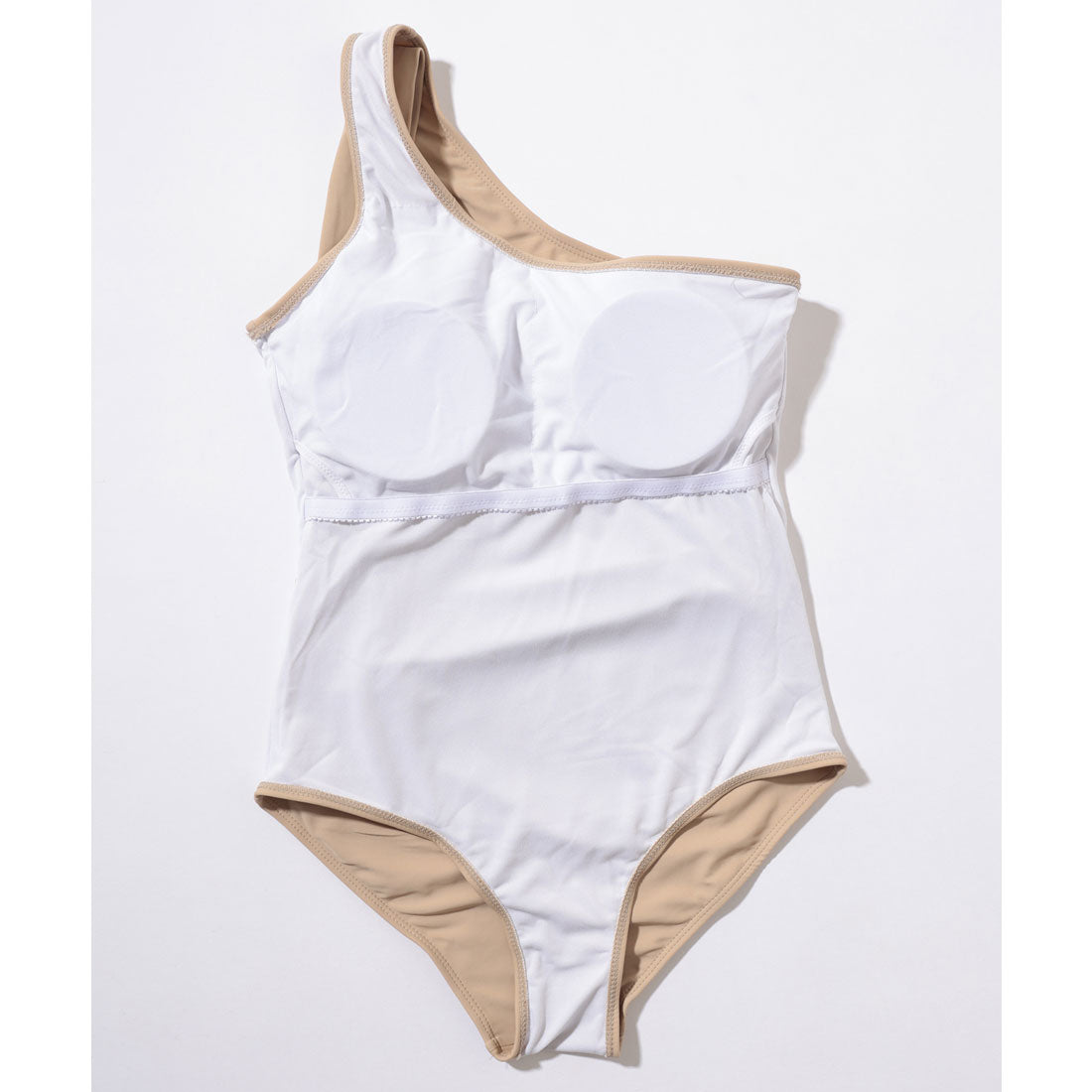 レースレディース Lace Ladies ワンショルダー 肩リボン サイドシャーリング ワンピース 水着 (ブルー) ブルー