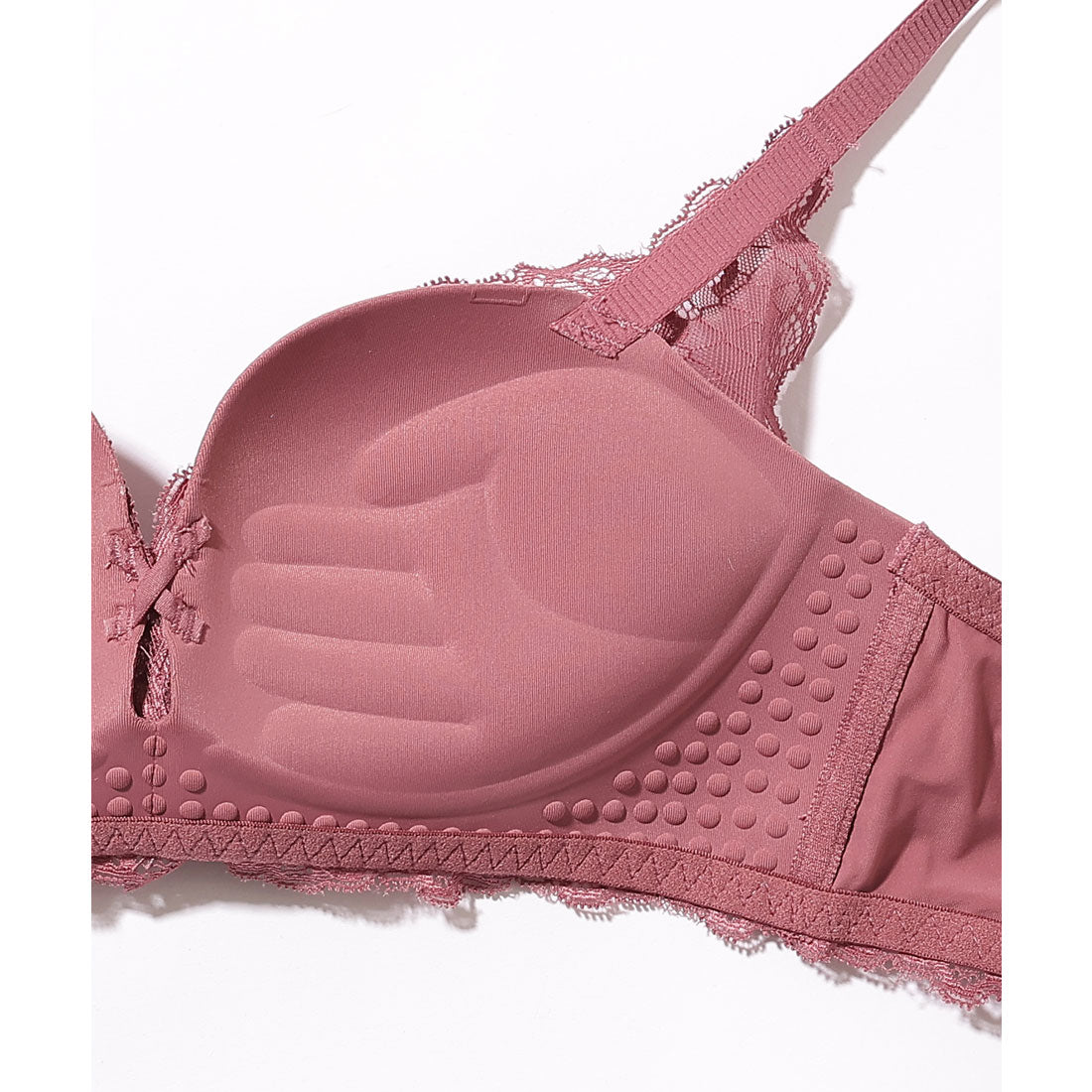 レースレディース Lace Ladies エレガント レース レイヤード ブラジャー&ショーツ セット (レッド) レッド