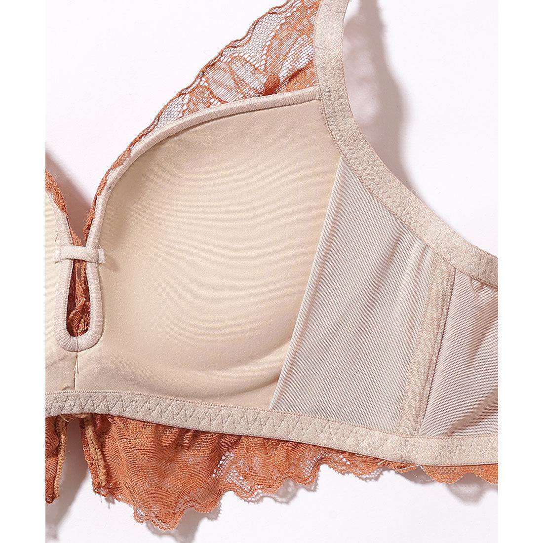 レースレディース Lace Ladies アンダー レース フラワー ブラジャー&ショーツ セット (グレー) グレー