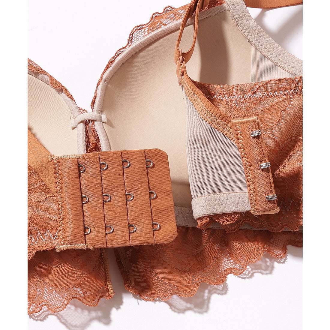 レースレディース Lace Ladies アンダー レース フラワー ブラジャー&ショーツ セット (グレー) グレー