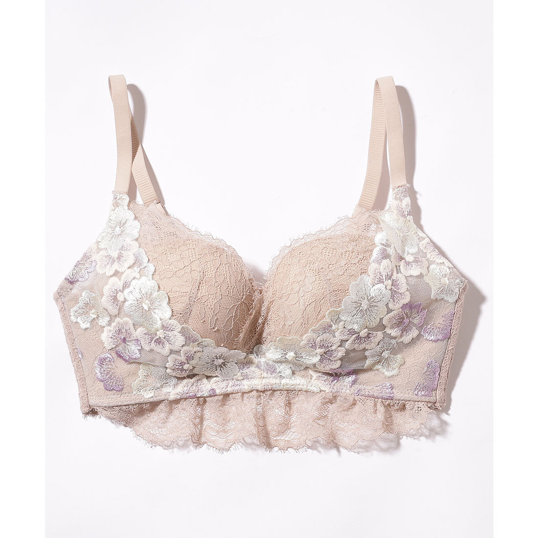 レースレディース Lace Ladies ロマンチック フラワー レース ブラジャー&ショーツ セット【返品不可商品】 (ラベンダー) ラベンダー