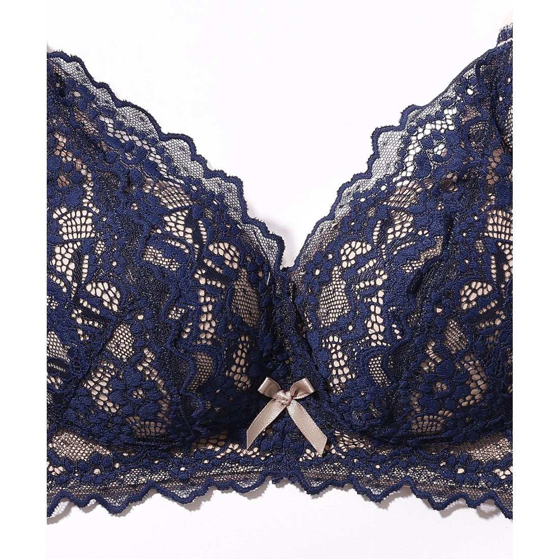 レースレディース Lace Ladies ロマンチック レース リボン ブラジャー&ショーツ セット【返品不可商品】 (ホワイト) ホワイト