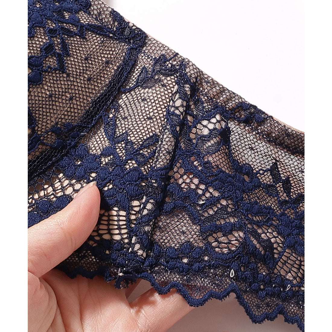 レースレディース Lace Ladies ロマンチック レース リボン ブラジャー&ショーツ セット【返品不可商品】 (ホワイト) ホワイト