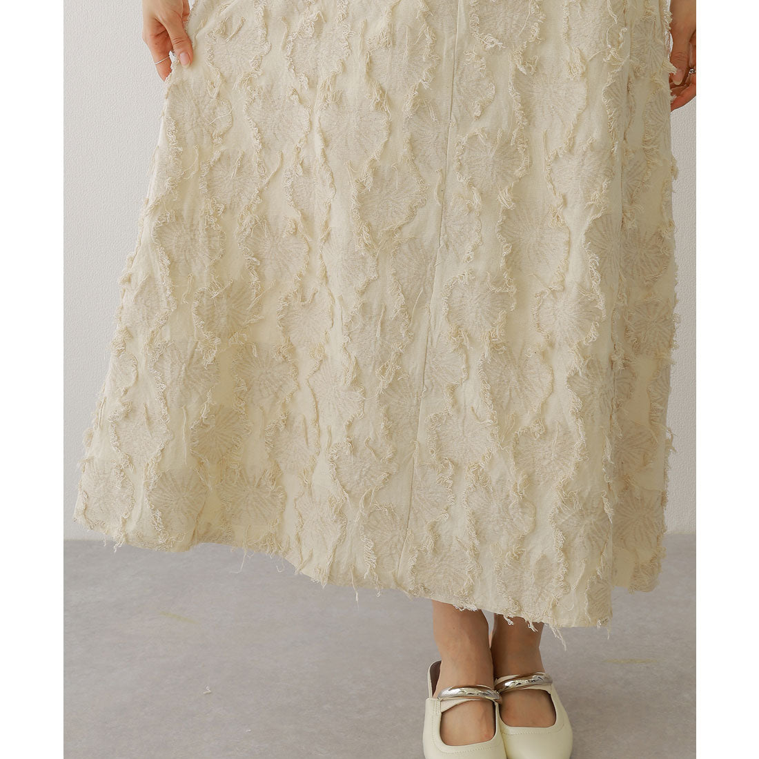 レースレディース Lace Ladies フリンジ デザイン マキシ丈 キャミソール ワンピース (ブラック) ブラック