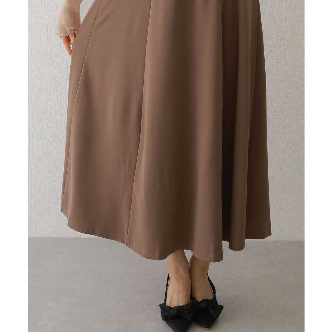 レースレディース Lace Ladies ソリッドカラー バックスリット キャミソール マキシ ワンピース (ブラック) ブラック