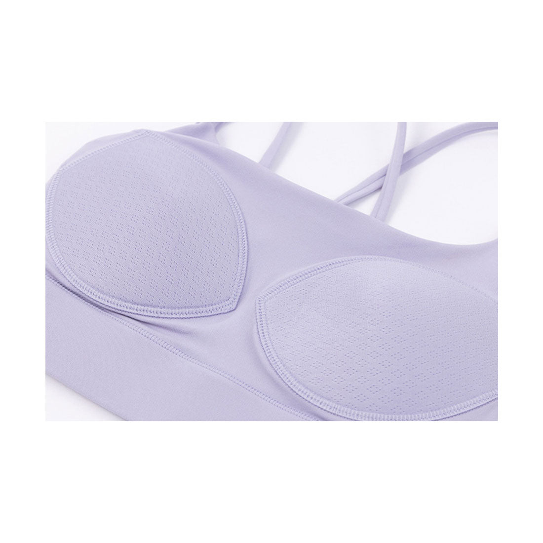 レースレディース Lace Ladies バック クロス ホック付き ヨガ ハーフトップ (ラベンダー) ラベンダー