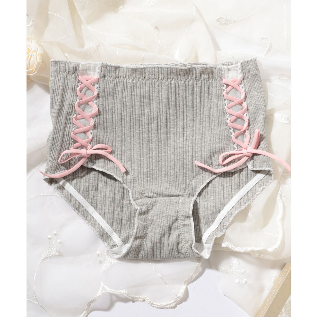 レースレディース Lace Ladies 【3枚セット】サイド レースアップ ミドル ショーツ (3枚セット) 3枚セット