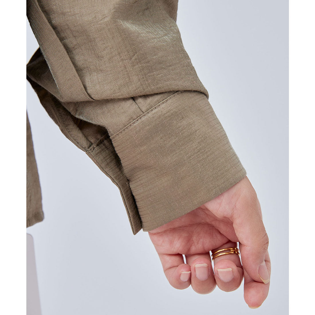 レースレディース Lace Ladies ボウタイ付き フロント ボタン 長袖 ブラウス (グレージュ) グレージュ