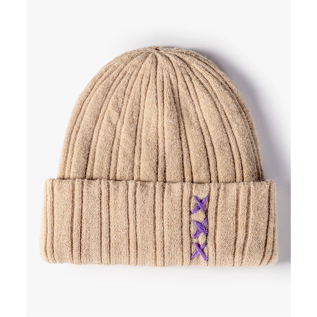 レースレディース Lace Ladies クロス ステッチ リブ ニット ワッチ キャップ (ブラック) ブラック