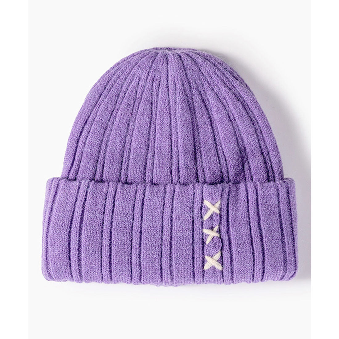 レースレディース Lace Ladies クロス ステッチ リブ ニット ワッチ キャップ (ブラック) ブラック