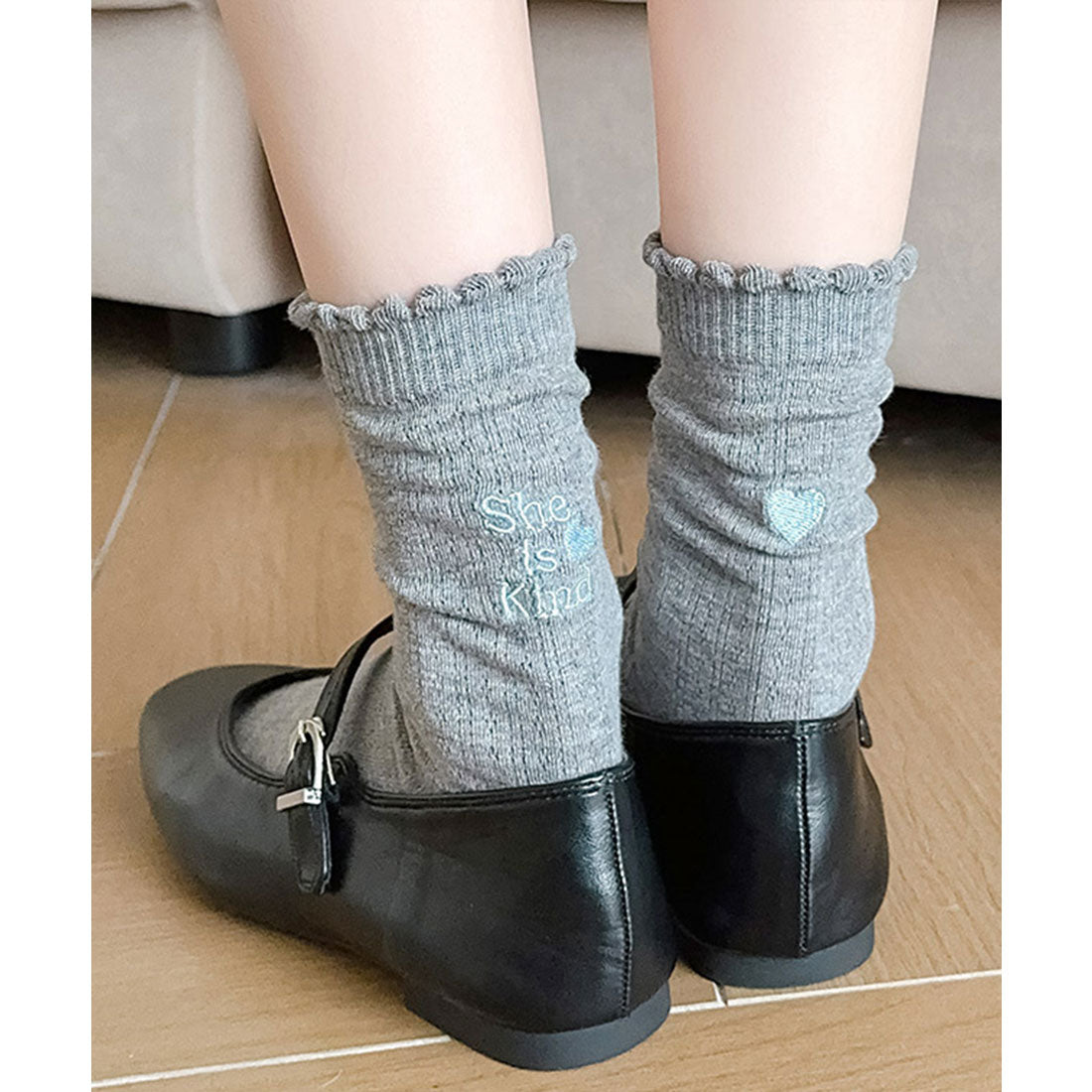 レースレディース Lace Ladies 【5足セット】バック 刺繍 スカラップ ソックス (ミックス) ミックス
