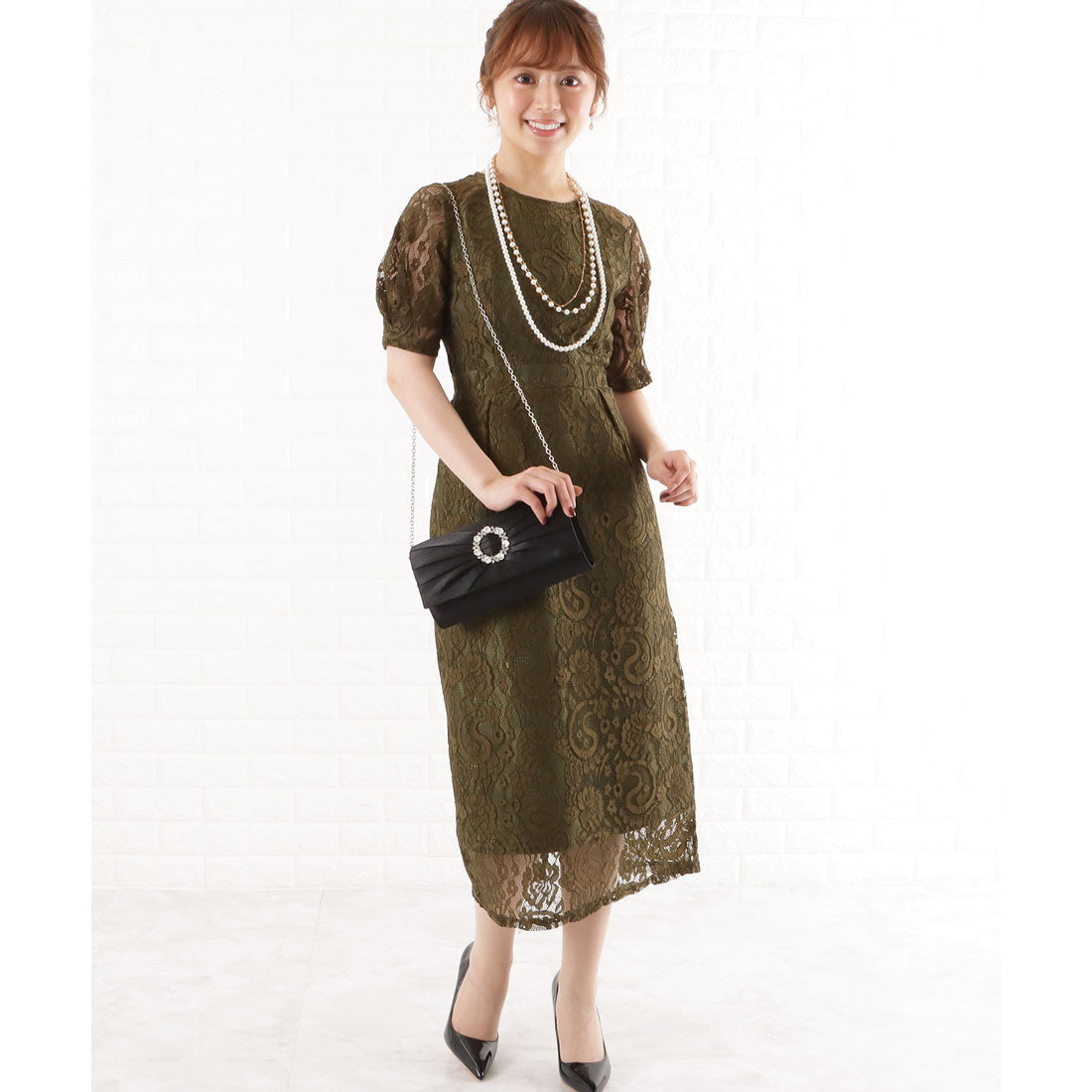 Lace Ladies Paisley pattern lace one-piece dress