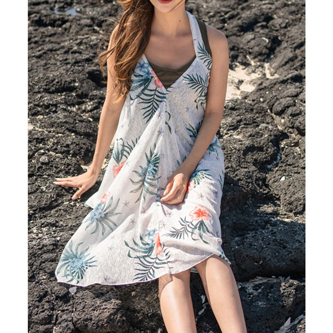 レースレディース Lace Ladies タンキニ カバーワンピース 3点セット水着【返品不可商品】 (ホワイト) ホワイト