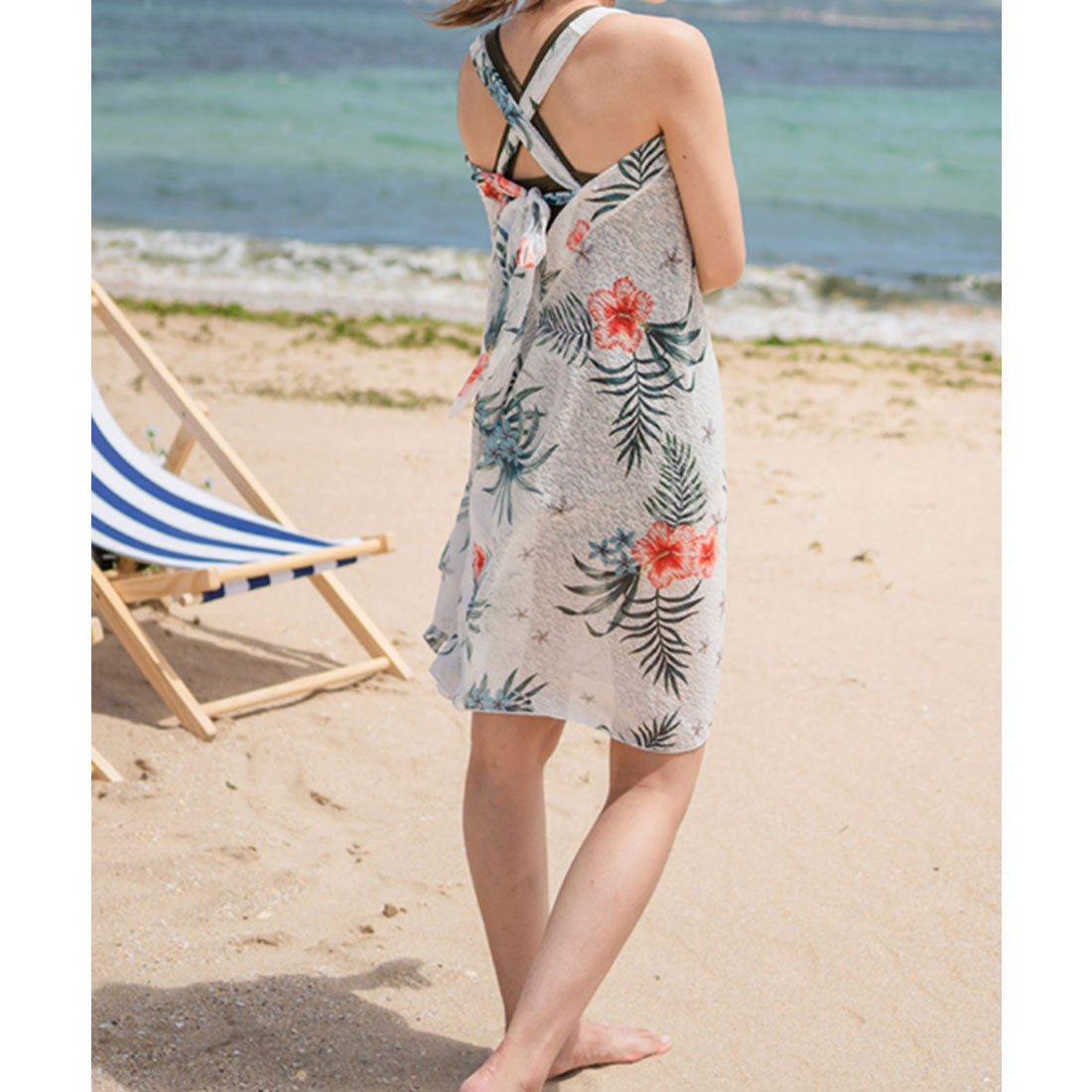 レースレディース Lace Ladies タンキニ カバーワンピース 3点セット水着【返品不可商品】 (ホワイト) ホワイト