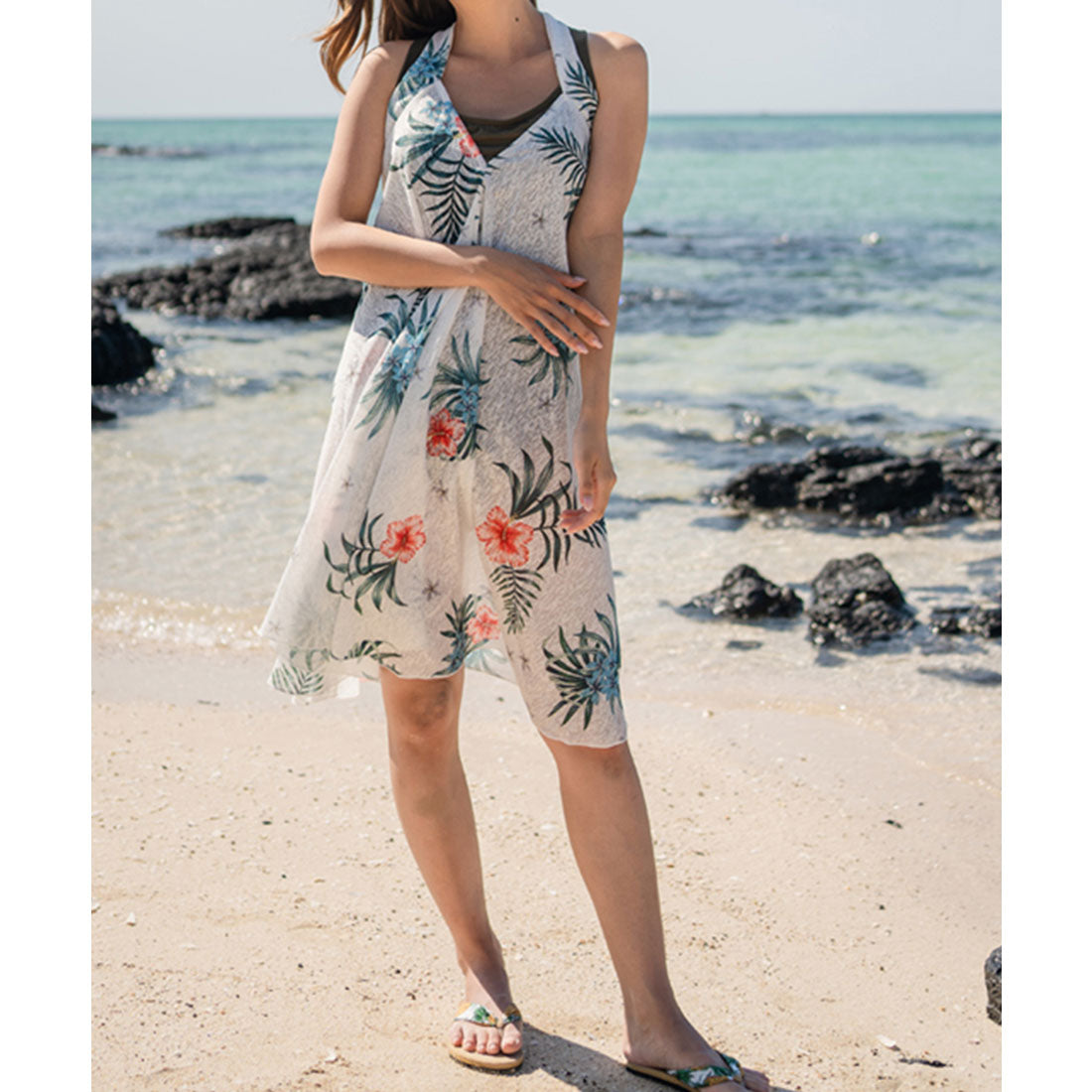 レースレディース Lace Ladies タンキニ カバーワンピース 3点セット水着【返品不可商品】 (ホワイト) ホワイト