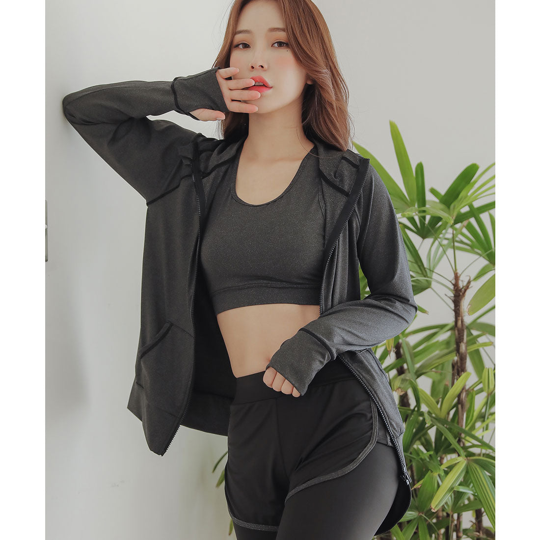 レースレディース Lace Ladies ラッシュガード レギンス付きショートパンツセパレート水着3点セット