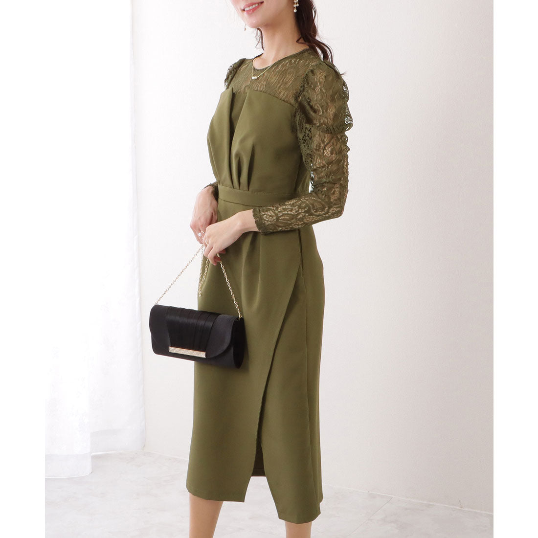 レースレディース Lace Ladies レース ドッキング フェイクレイヤード ビスチェ ワンピース