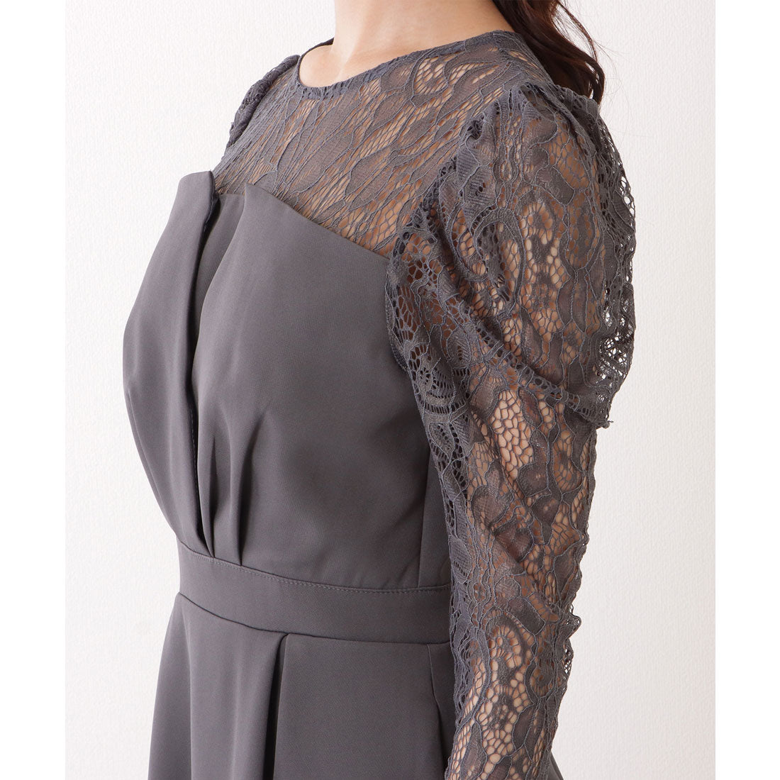 レースレディース Lace Ladies レース ドッキング フェイクレイヤード ビスチェ ワンピース