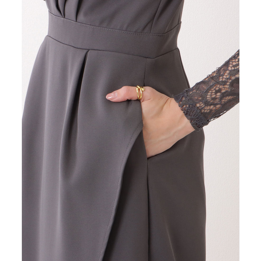 レースレディース Lace Ladies レース ドッキング フェイクレイヤード ビスチェ ワンピース