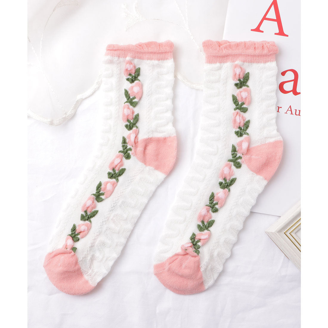 レースレディース Lace Ladies 【5足セット】ガーリーモチーフバラエティクルーソックス