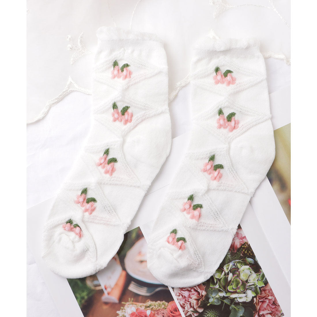 レースレディース Lace Ladies 【5足セット】ガーリーモチーフバラエティクルーソックス